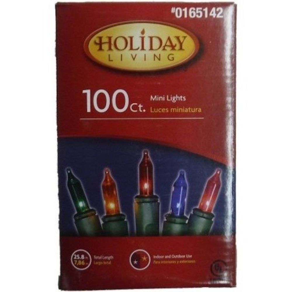 Holiday Living 100 Multi-Colored Christmas Light Set Green Wire U04ZI24G